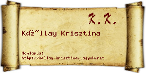 Kállay Krisztina névjegykártya