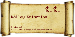 Kállay Krisztina névjegykártya