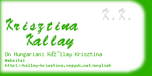 krisztina kallay business card